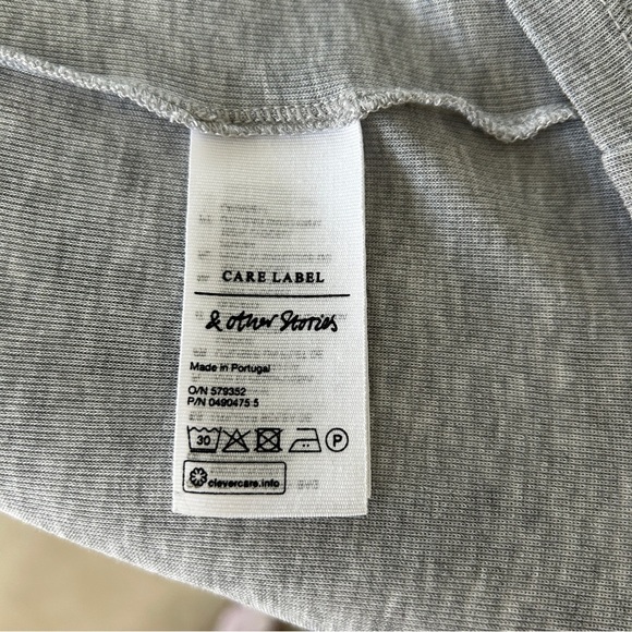 & Other Stories Short Sleeve Tee Gray Relaxed Fit Silky Lyocell size US 12 - Picture 13 of 14